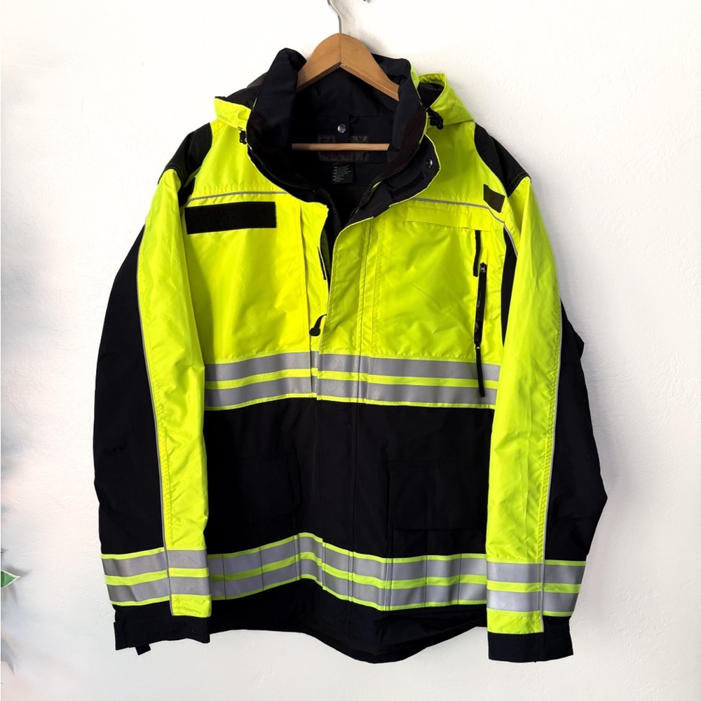 5.11 Tactical Neon Yellow and Black Performance Jacket Responder Hi-Vis Parkas